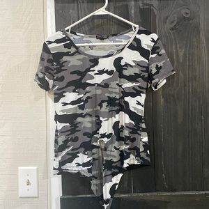 Brand -Love streak, black and white camouflage, bottom tie.